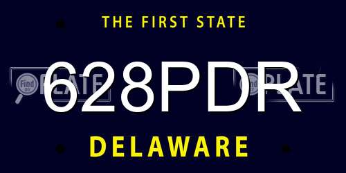 628PDR Delaware License Plate