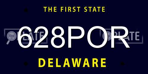 628POR Delaware License Plate