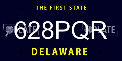 628PQR Delaware License Plate