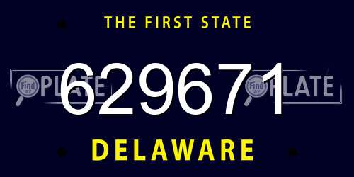 629671 Delaware License Plate