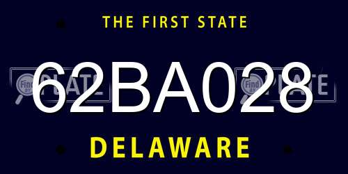 62BA028 Delaware License Plate