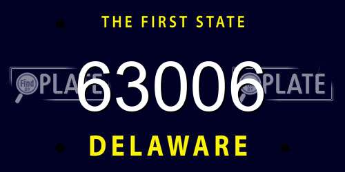 63006 Delaware License Plate