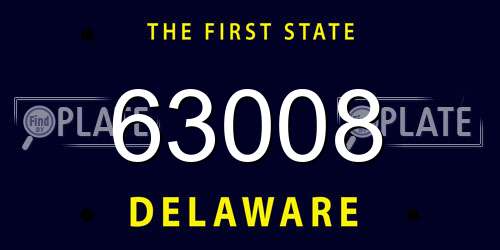 63008 Delaware License Plate