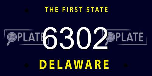 6302 Delaware License Plate