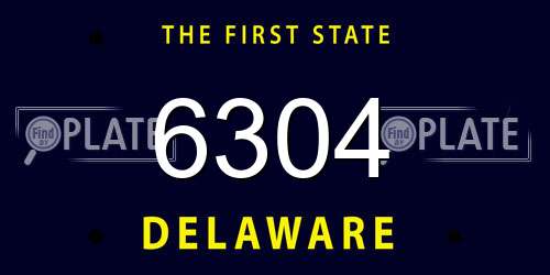 6304 Delaware License Plate
