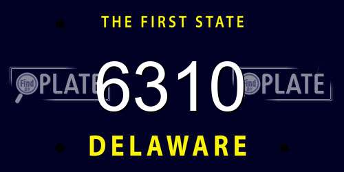 6310 Delaware License Plate