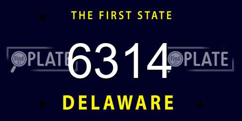 6314 Delaware License Plate