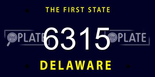 6315 Delaware License Plate