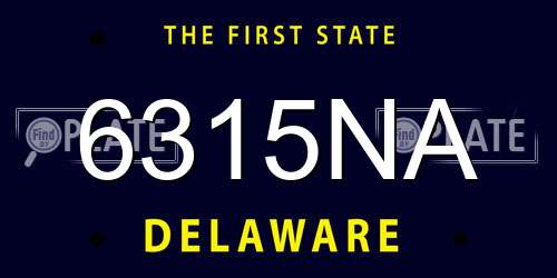 6315NA Delaware License Plate
