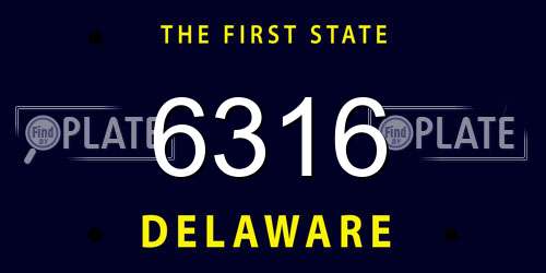6316 Delaware License Plate