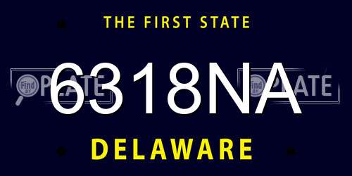 6318NA Delaware License Plate