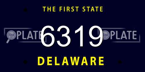 6319 Delaware License Plate