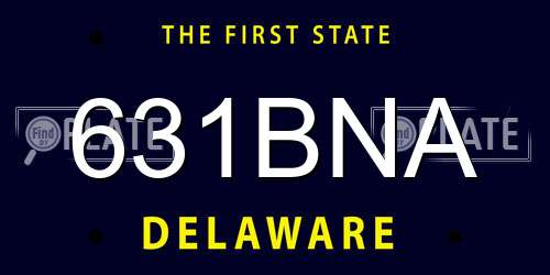 631BNA Delaware License Plate