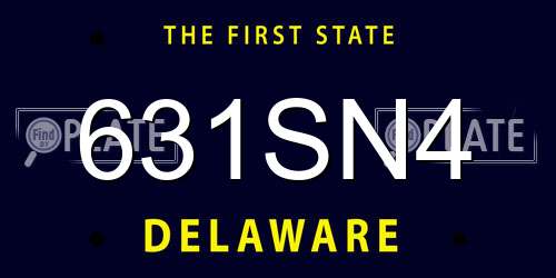 631SN4 Delaware License Plate