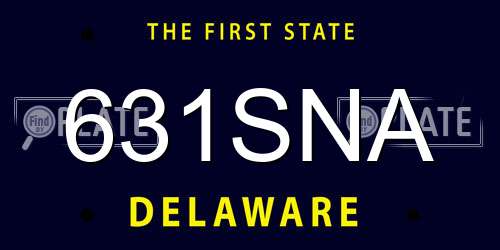 631SNA Delaware License Plate