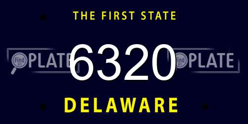 6320 Delaware License Plate
