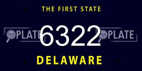 6322 Delaware License Plate