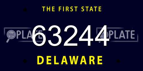 63244 Delaware License Plate