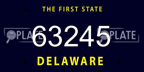63245 Delaware License Plate