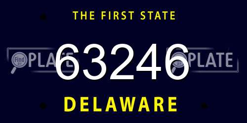63246 Delaware License Plate