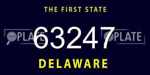 63247 Delaware License Plate