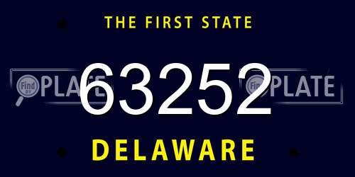 63252 Delaware License Plate