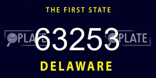 63253 Delaware License Plate