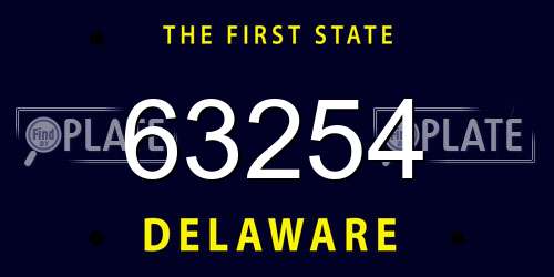 63254 Delaware License Plate