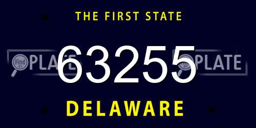 63255 Delaware License Plate