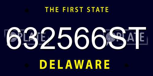 632566ST Delaware License Plate