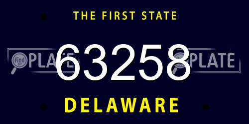 63258 Delaware License Plate