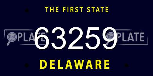 63259 Delaware License Plate