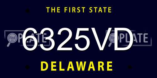 6325VD Delaware License Plate