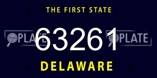 63261 Delaware License Plate