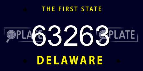 63263 Delaware License Plate
