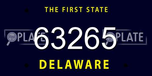 63265 Delaware License Plate