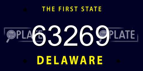 63269 Delaware License Plate