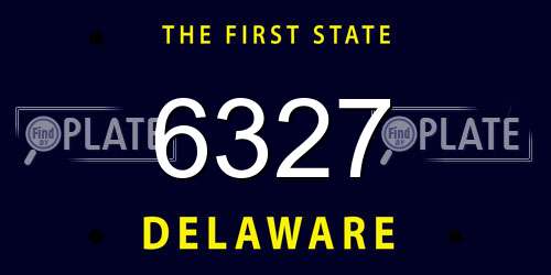 6327 Delaware License Plate
