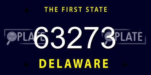 63273 Delaware License Plate