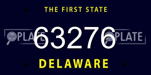 63276 Delaware License Plate
