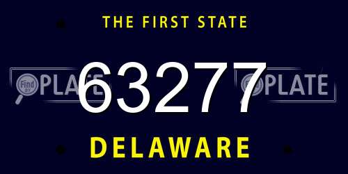 63277 Delaware License Plate