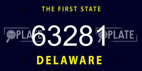 63281 Delaware License Plate
