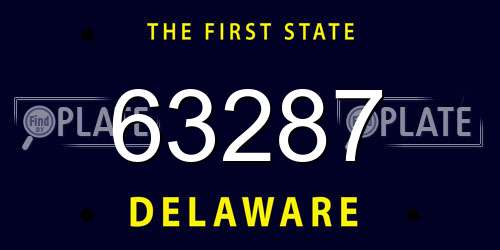 63287 Delaware License Plate