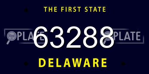 63288 Delaware License Plate