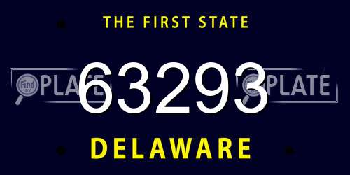 63293 Delaware License Plate