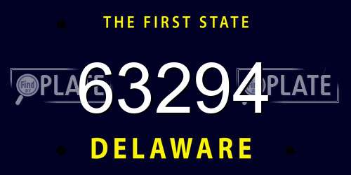 63294 Delaware License Plate