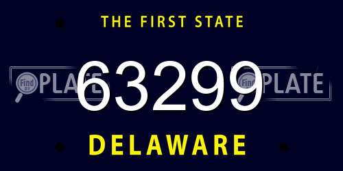 63299 Delaware License Plate