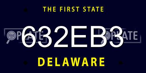 632EB3 Delaware License Plate