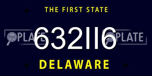 632II6 Delaware License Plate