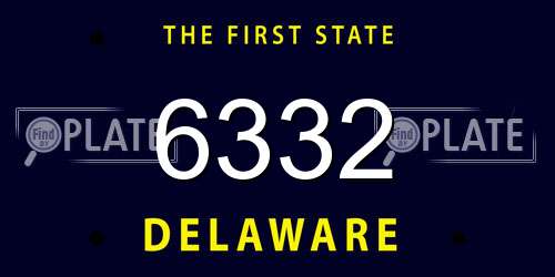 6332 Delaware License Plate